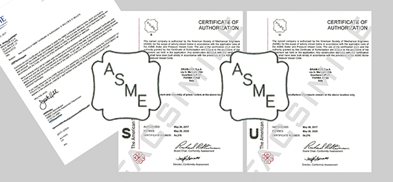 Certificati ASME S U stamps